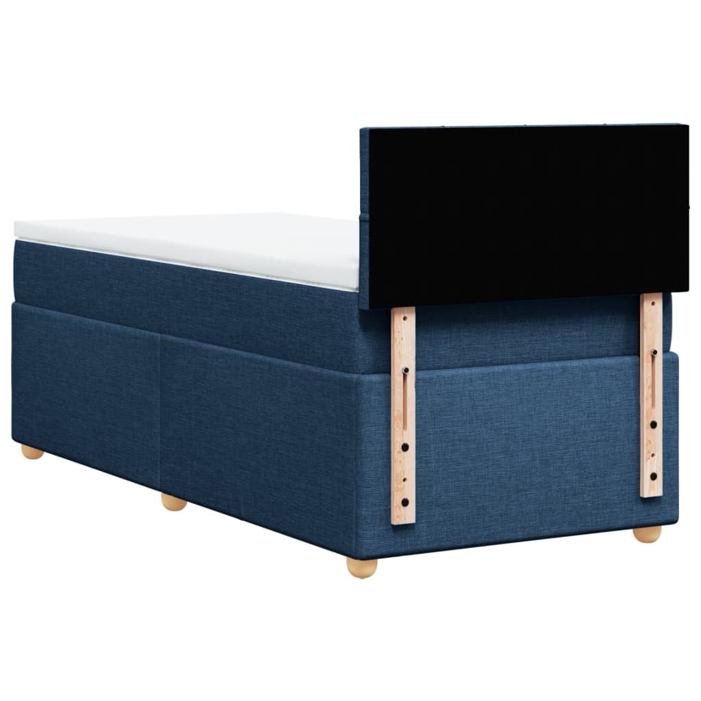 Boxspring met matras stof blauw 90x190 cm Bedden & bedframes | Creëer jouw Trendy Thuis | Gratis bezorgd & Retour | Trendy.nl