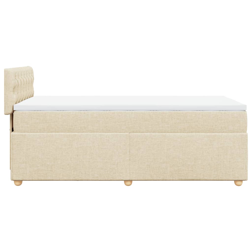 Boxspring met matras stof crèmekleurig 90x190 cm Bedden & bedframes | Creëer jouw Trendy Thuis | Gratis bezorgd & Retour | Trendy.nl