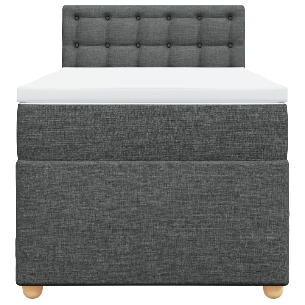 Boxspring met matras stof donkergrijs 90x190 cm Bedden & bedframes | Creëer jouw Trendy Thuis | Gratis bezorgd & Retour | Trendy.nl