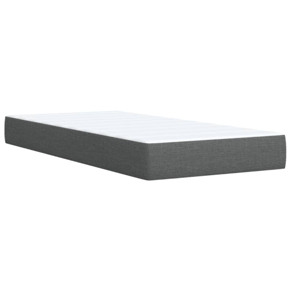 Boxspring met matras stof donkergrijs 90x190 cm Bedden & bedframes | Creëer jouw Trendy Thuis | Gratis bezorgd & Retour | Trendy.nl