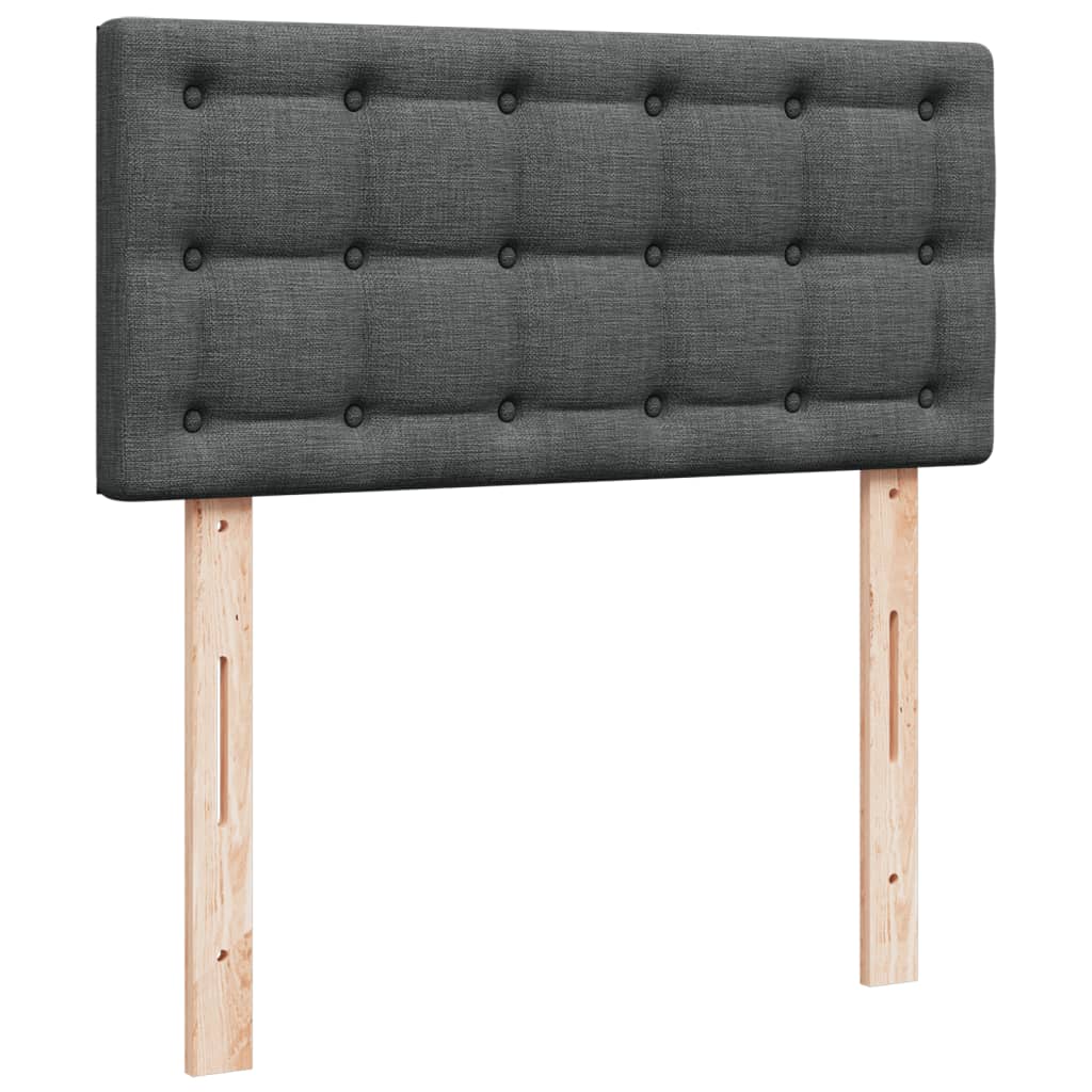 Boxspring met matras stof donkergrijs 90x190 cm Bedden & bedframes | Creëer jouw Trendy Thuis | Gratis bezorgd & Retour | Trendy.nl