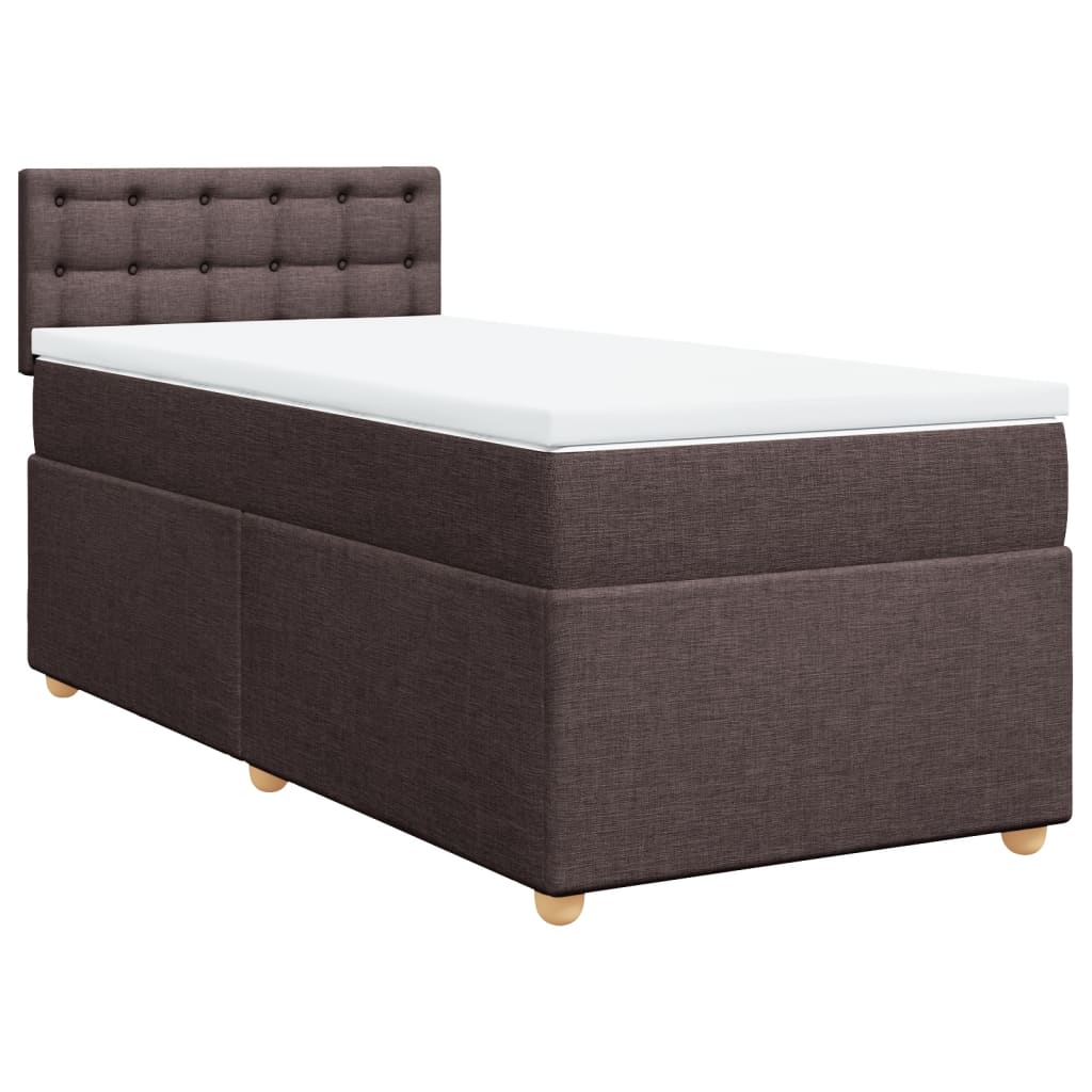 Boxspring met matras stof donkerbruin 90x190 cm Bedden & bedframes | Creëer jouw Trendy Thuis | Gratis bezorgd & Retour | Trendy.nl