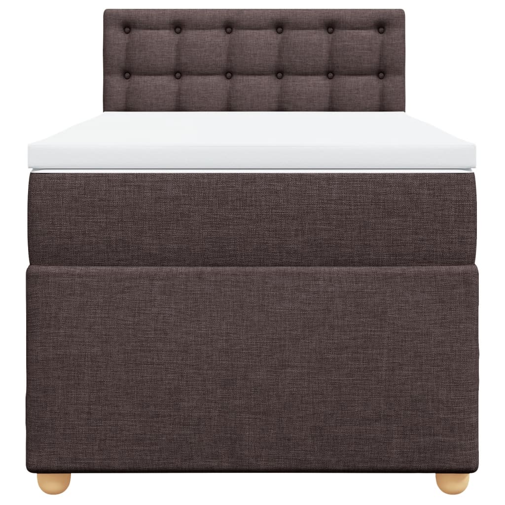 Boxspring met matras stof donkerbruin 90x190 cm Bedden & bedframes | Creëer jouw Trendy Thuis | Gratis bezorgd & Retour | Trendy.nl