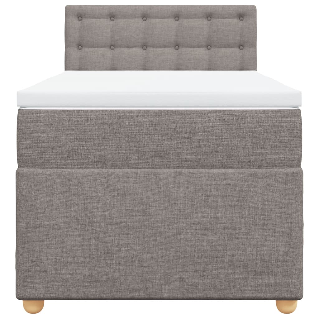 Boxspring met matras stof taupe 90x190 cm Bedden & bedframes | Creëer jouw Trendy Thuis | Gratis bezorgd & Retour | Trendy.nl