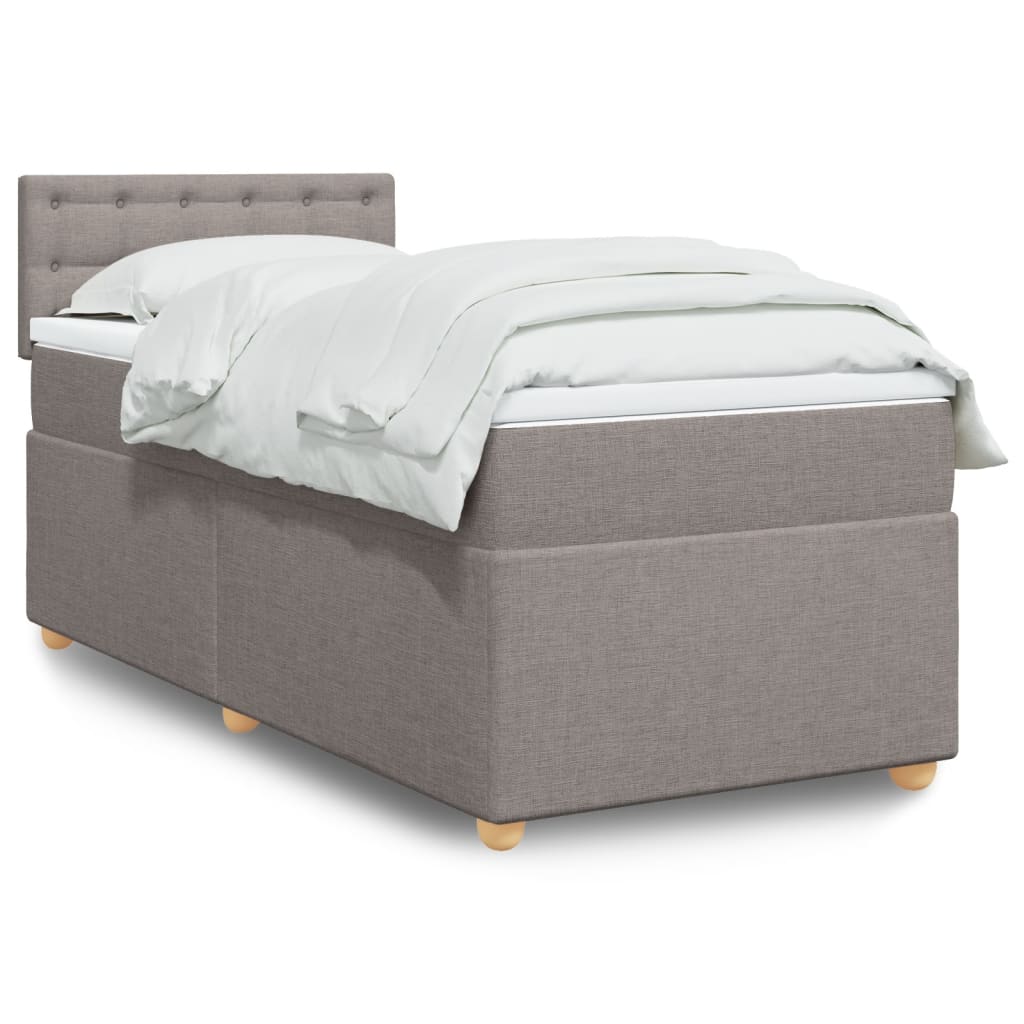 Boxspring met matras stof taupe 90x190 cm Bedden & bedframes | Creëer jouw Trendy Thuis | Gratis bezorgd & Retour | Trendy.nl