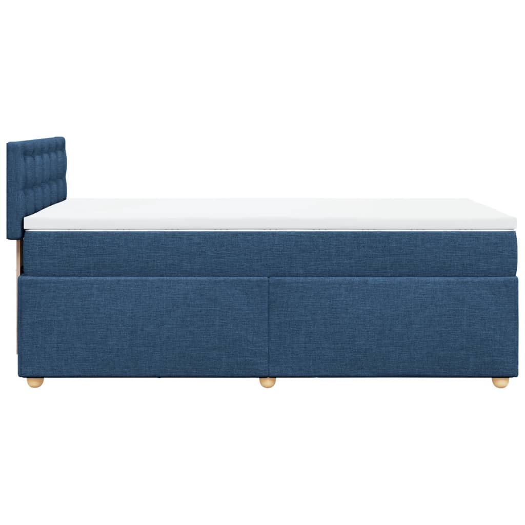 Boxspring met matras stof blauw 90x190 cm