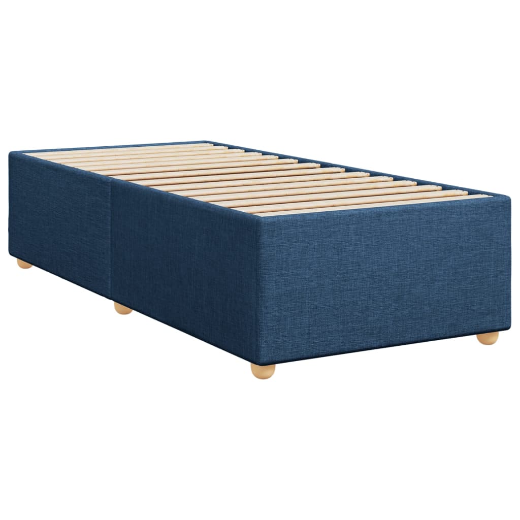 Boxspring met matras stof blauw 90x190 cm