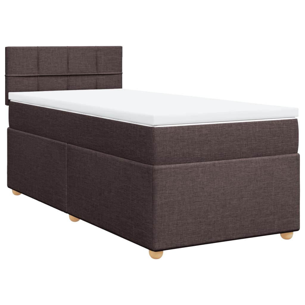 Boxspring met matras stof donkerbruin 90x200 cm Bedden & bedframes | Creëer jouw Trendy Thuis | Gratis bezorgd & Retour | Trendy.nl