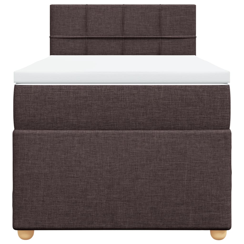 Boxspring met matras stof donkerbruin 90x200 cm Bedden & bedframes | Creëer jouw Trendy Thuis | Gratis bezorgd & Retour | Trendy.nl