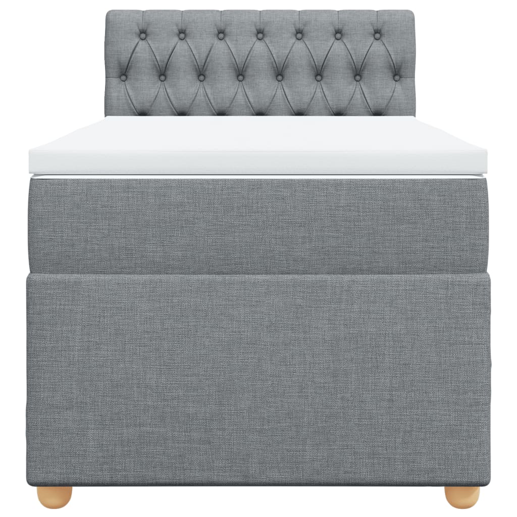 Boxspring met matras stof lichtgrijs 90x200 cm Bedden & bedframes | Creëer jouw Trendy Thuis | Gratis bezorgd & Retour | Trendy.nl