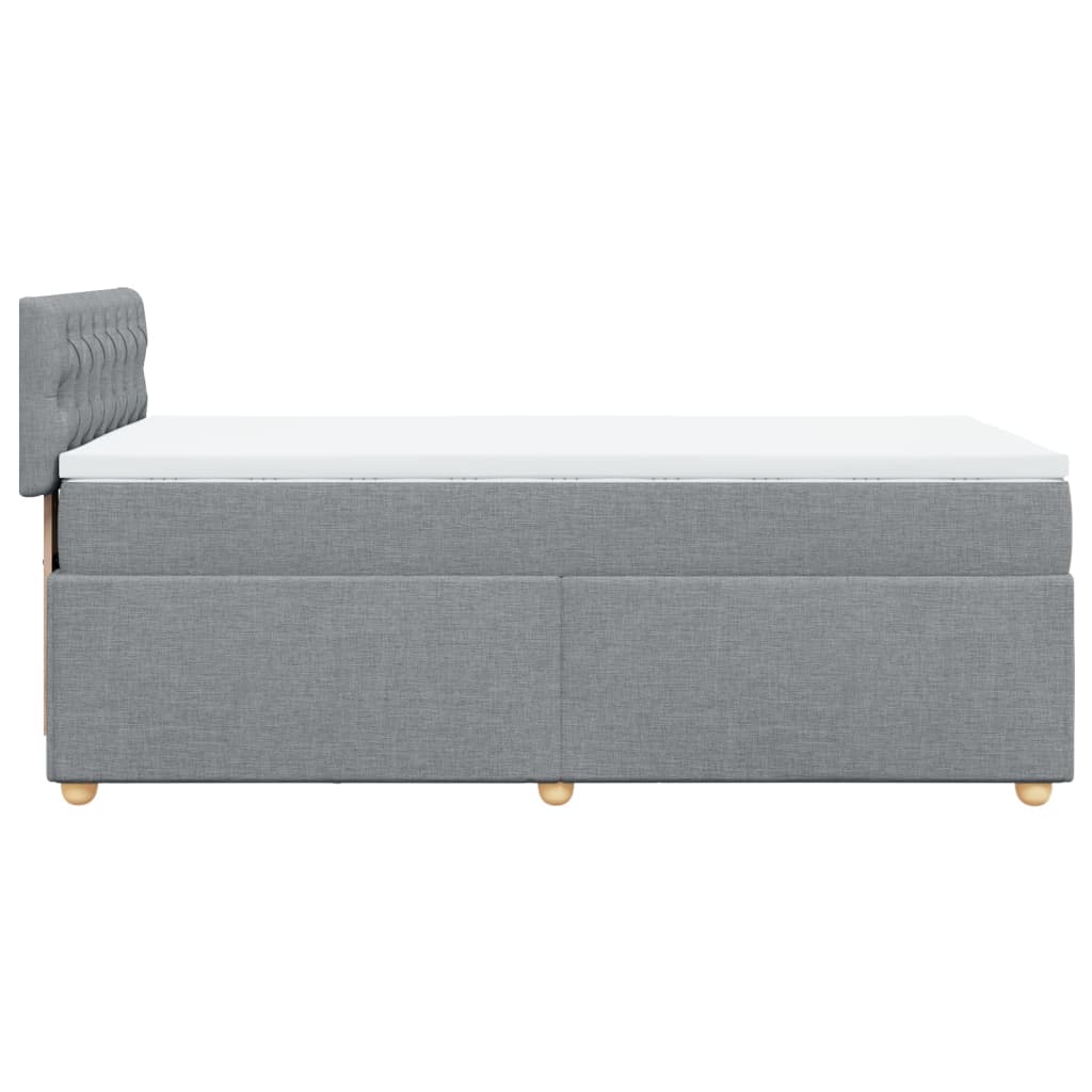 Boxspring met matras stof lichtgrijs 90x200 cm Bedden & bedframes | Creëer jouw Trendy Thuis | Gratis bezorgd & Retour | Trendy.nl