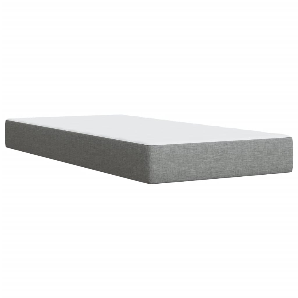 Boxspring met matras stof lichtgrijs 90x200 cm Bedden & bedframes | Creëer jouw Trendy Thuis | Gratis bezorgd & Retour | Trendy.nl