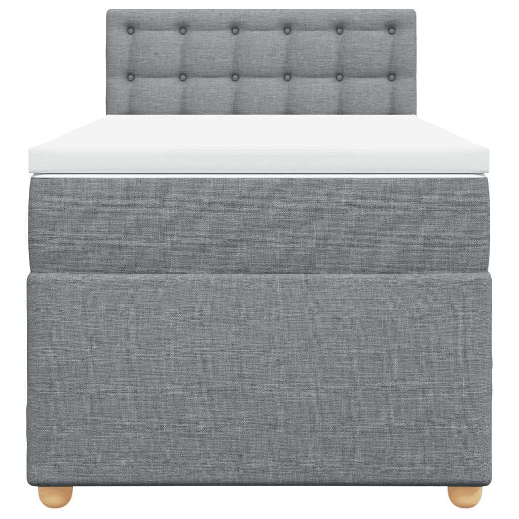 Boxspring met matras stof lichtgrijs 90x200 cm Bedden & bedframes | Creëer jouw Trendy Thuis | Gratis bezorgd & Retour | Trendy.nl