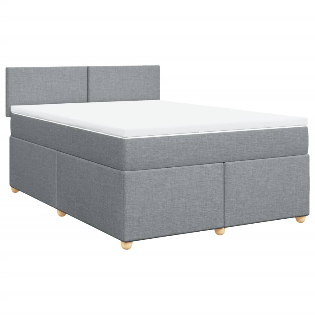 Boxspring met matras stof lichtgrijs 140x190 cm Bedden & bedframes | Creëer jouw Trendy Thuis | Gratis bezorgd & Retour | Trendy.nl