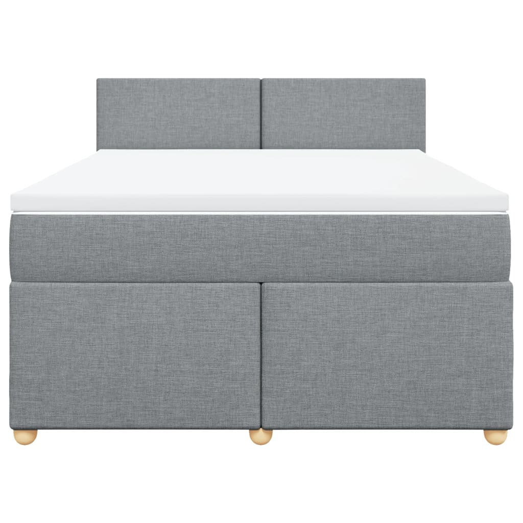 Boxspring met matras stof lichtgrijs 140x190 cm Bedden & bedframes | Creëer jouw Trendy Thuis | Gratis bezorgd & Retour | Trendy.nl