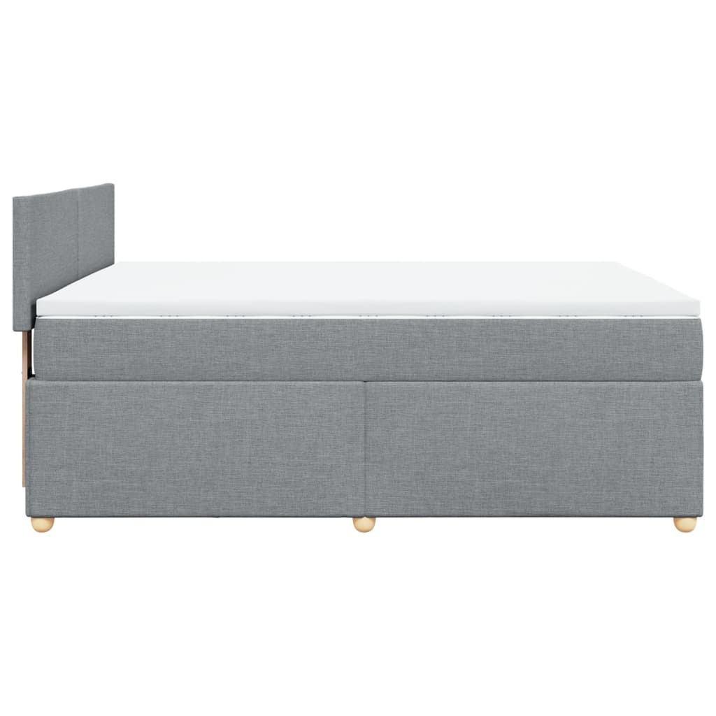 Boxspring met matras stof lichtgrijs 140x190 cm Bedden & bedframes | Creëer jouw Trendy Thuis | Gratis bezorgd & Retour | Trendy.nl