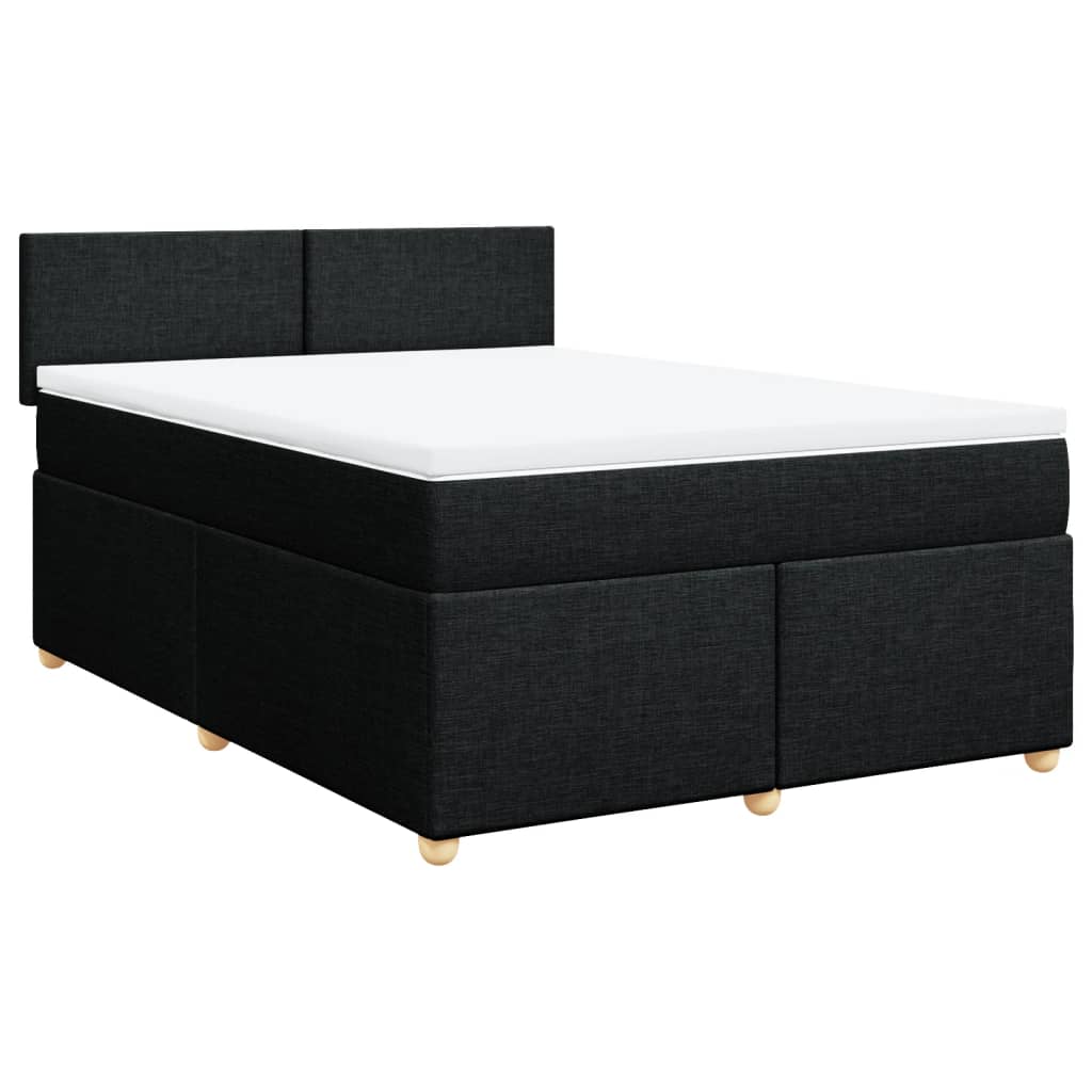 Boxspring met matras stof zwart 140x190 cm Bedden & bedframes | Creëer jouw Trendy Thuis | Gratis bezorgd & Retour | Trendy.nl