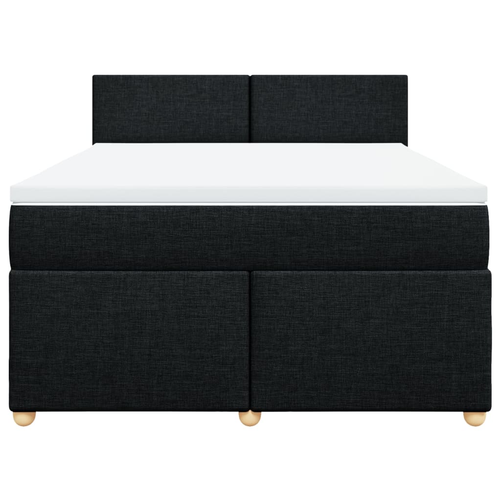 Boxspring met matras stof zwart 140x190 cm Bedden & bedframes | Creëer jouw Trendy Thuis | Gratis bezorgd & Retour | Trendy.nl