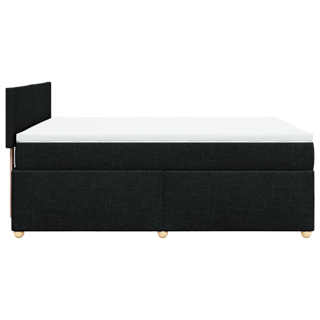 Boxspring met matras stof zwart 140x190 cm Bedden & bedframes | Creëer jouw Trendy Thuis | Gratis bezorgd & Retour | Trendy.nl