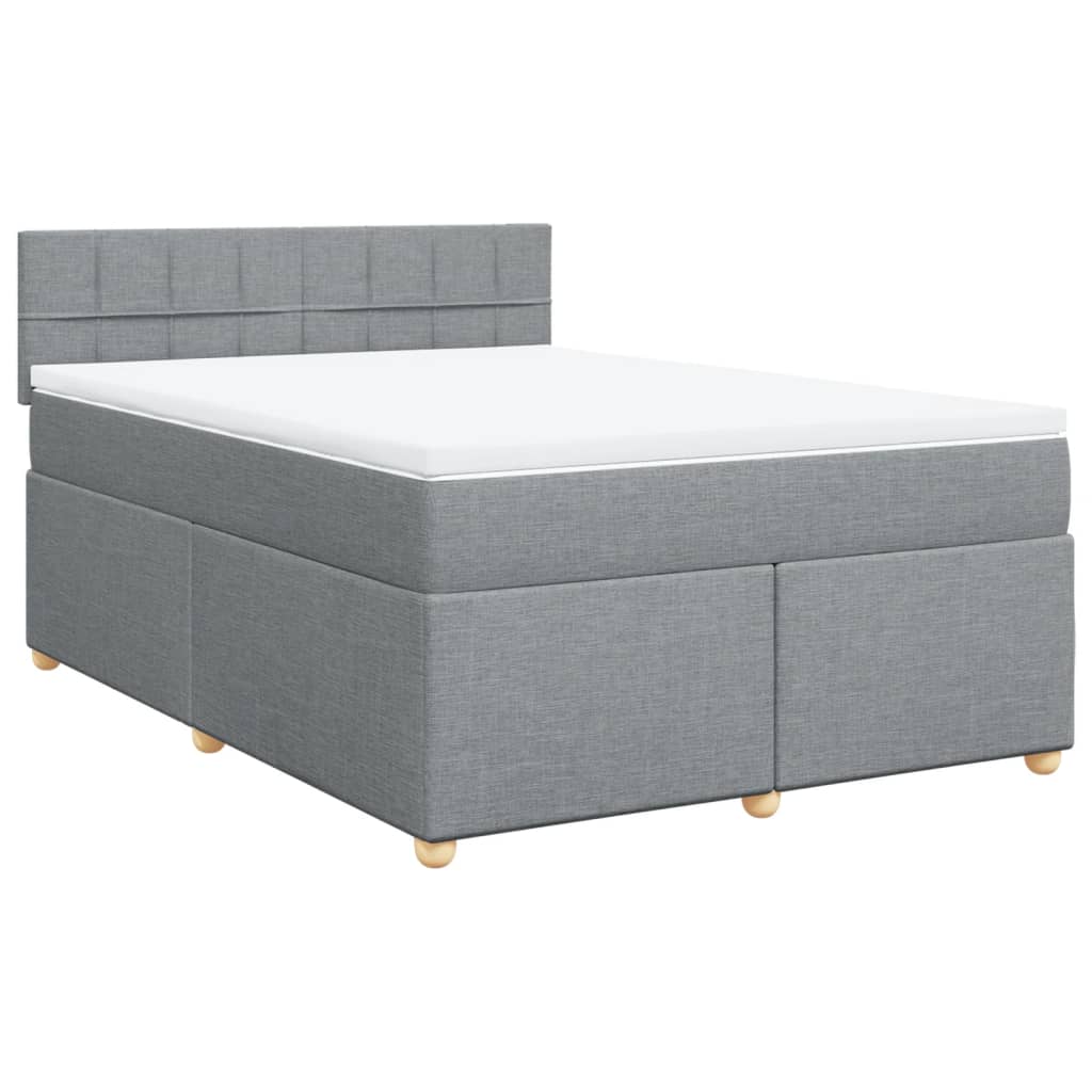 Boxspring met matras stof lichtgrijs 140x190 cm Bedden & bedframes | Creëer jouw Trendy Thuis | Gratis bezorgd & Retour | Trendy.nl