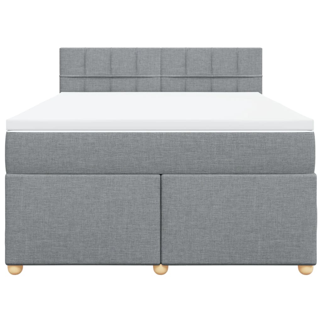 Boxspring met matras stof lichtgrijs 140x190 cm Bedden & bedframes | Creëer jouw Trendy Thuis | Gratis bezorgd & Retour | Trendy.nl