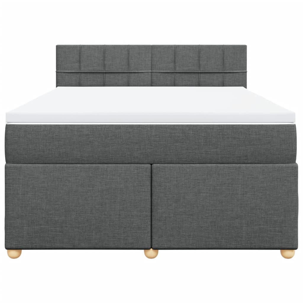 Boxspring met matras stof donkergrijs 140x190 cm Bedden & bedframes | Creëer jouw Trendy Thuis | Gratis bezorgd & Retour | Trendy.nl