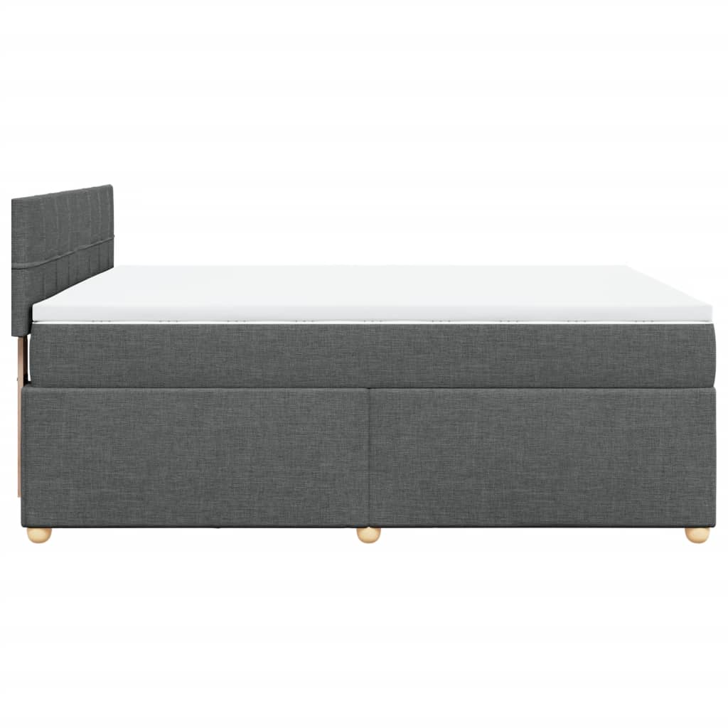 Boxspring met matras stof donkergrijs 140x190 cm Bedden & bedframes | Creëer jouw Trendy Thuis | Gratis bezorgd & Retour | Trendy.nl