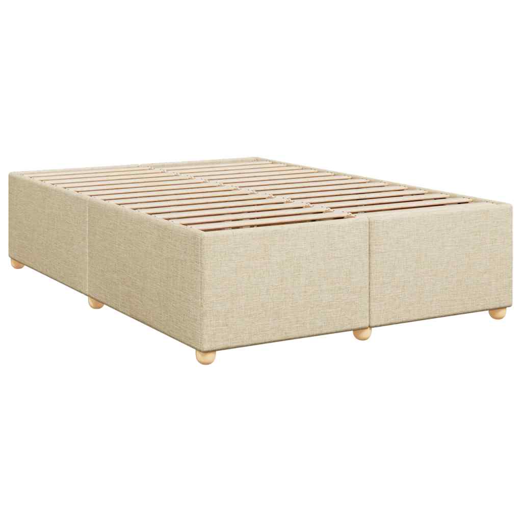 Boxspring met matras stof crèmekleurig 140x190 cm