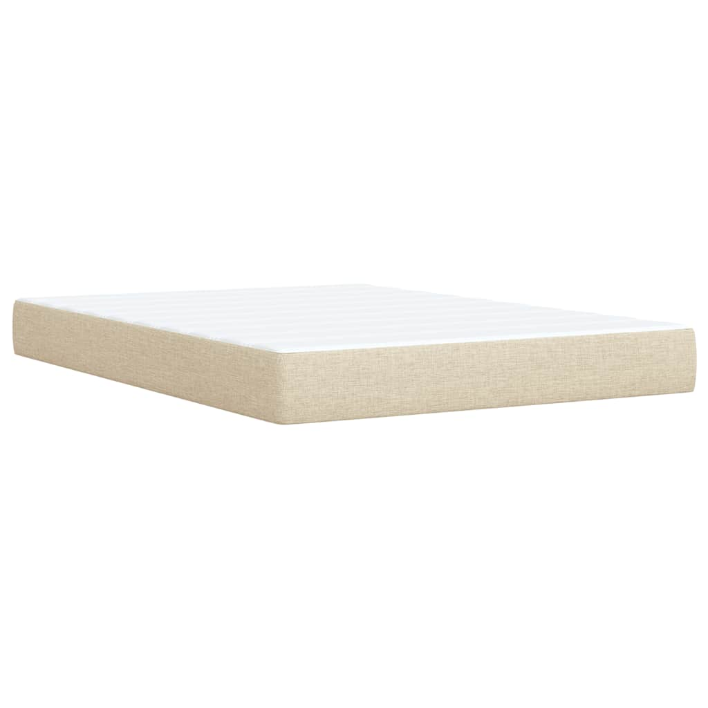 Boxspring met matras stof crèmekleurig 140x190 cm