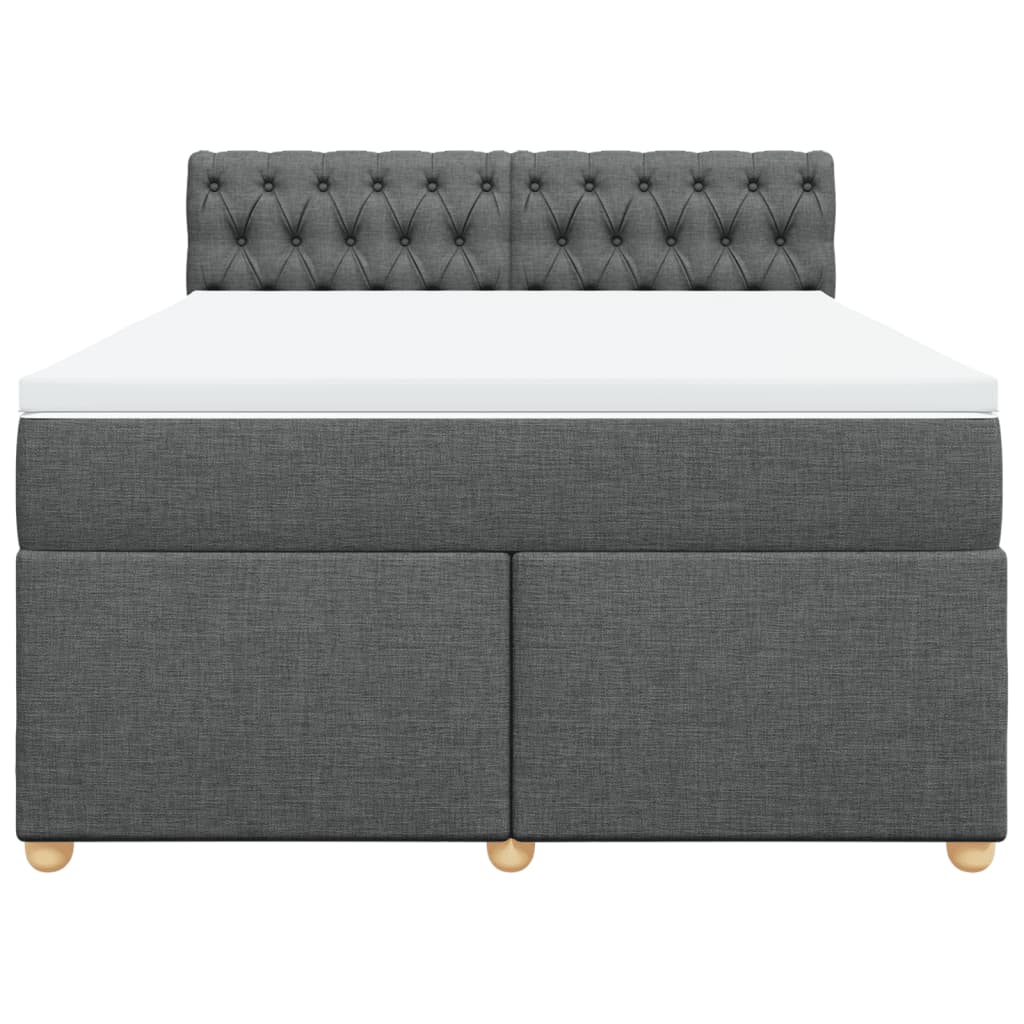 Boxspring met matras stof donkergrijs 140x190 cm Bedden & bedframes | Creëer jouw Trendy Thuis | Gratis bezorgd & Retour | Trendy.nl