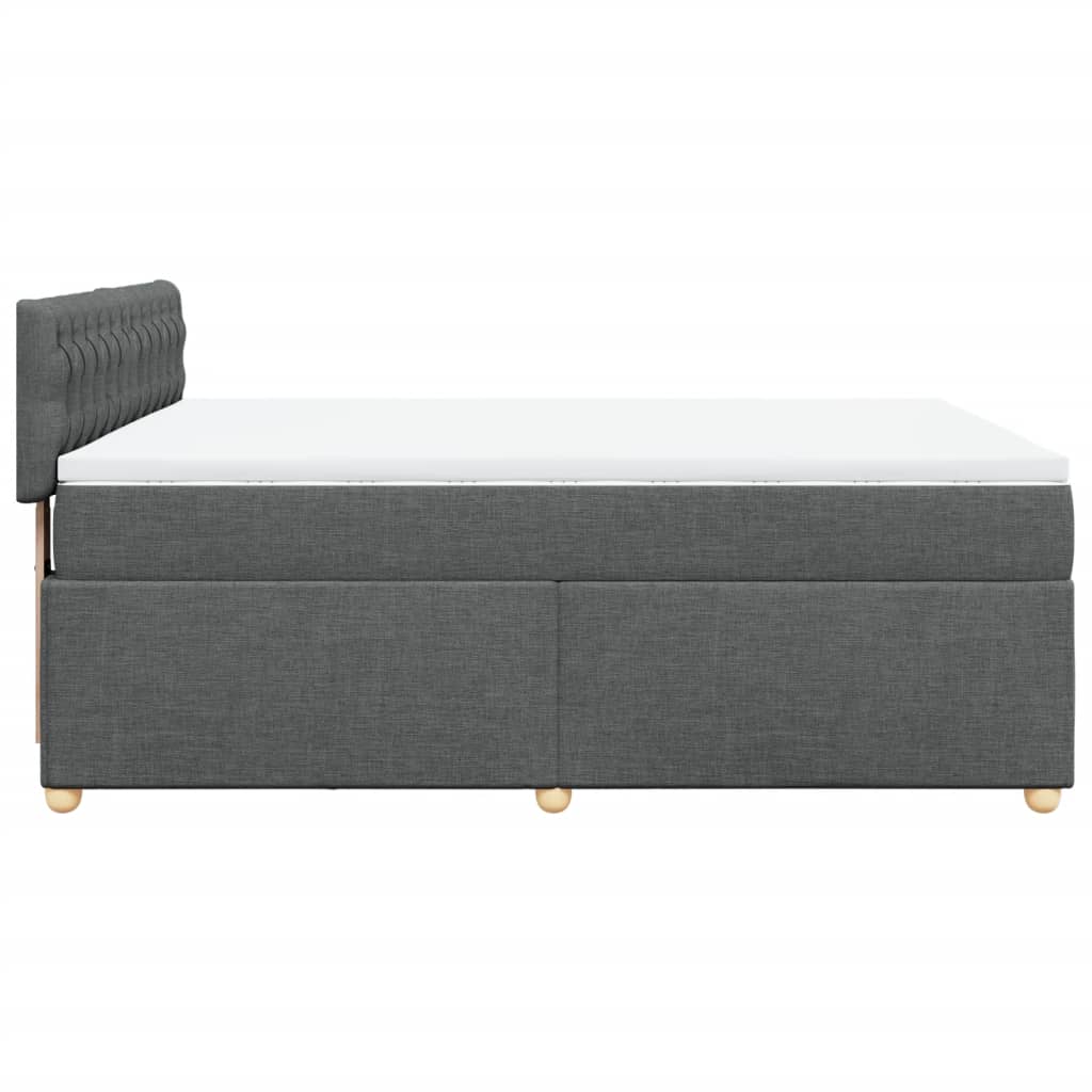 Boxspring met matras stof donkergrijs 140x190 cm Bedden & bedframes | Creëer jouw Trendy Thuis | Gratis bezorgd & Retour | Trendy.nl