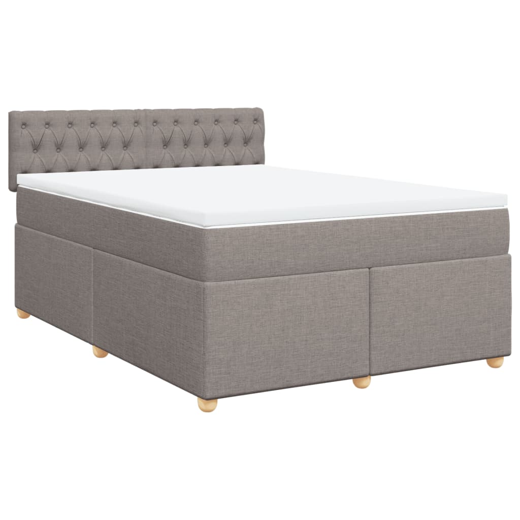 Boxspring met matras stof taupe 140x190 cm Bedden & bedframes | Creëer jouw Trendy Thuis | Gratis bezorgd & Retour | Trendy.nl