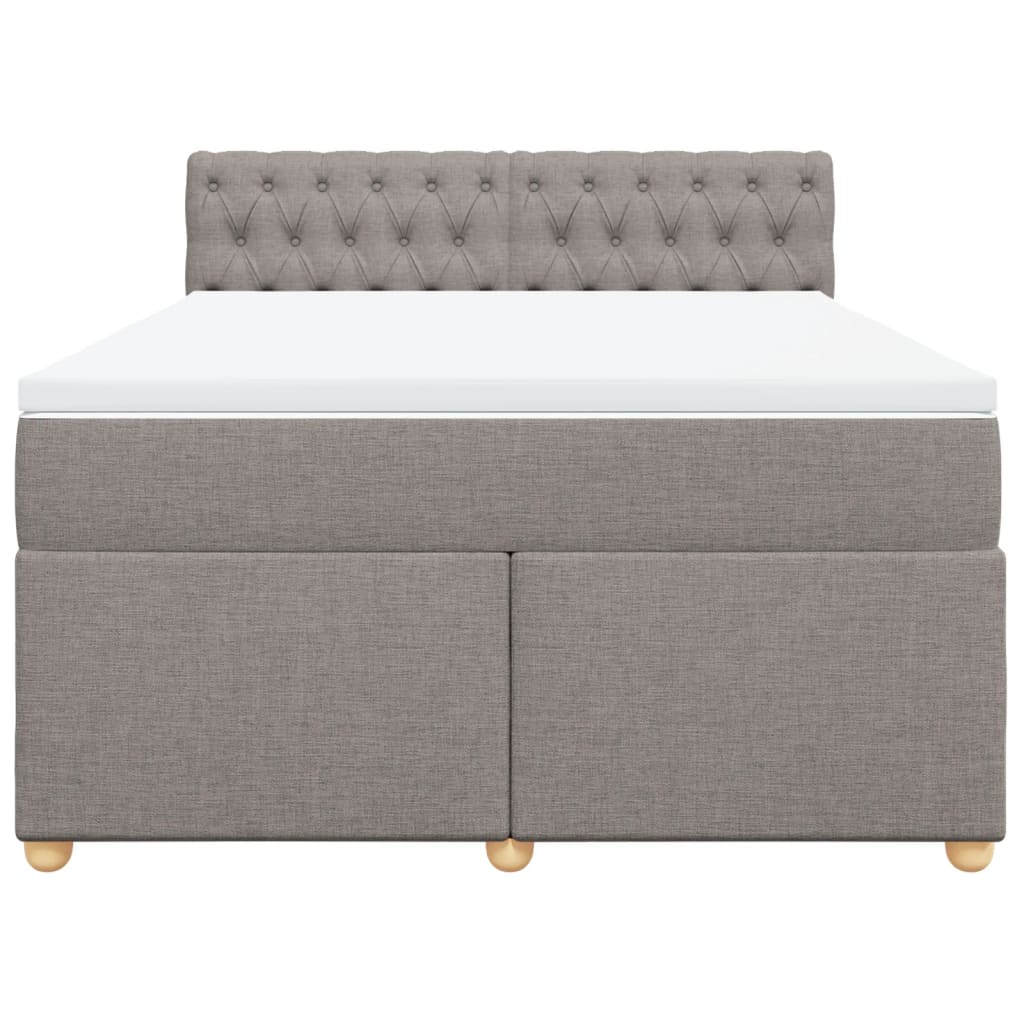 Boxspring met matras stof taupe 140x190 cm Bedden & bedframes | Creëer jouw Trendy Thuis | Gratis bezorgd & Retour | Trendy.nl