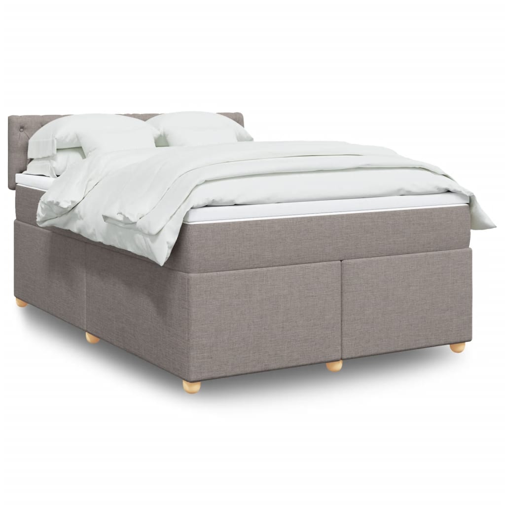 Boxspring met matras stof taupe 140x190 cm Bedden & bedframes | Creëer jouw Trendy Thuis | Gratis bezorgd & Retour | Trendy.nl