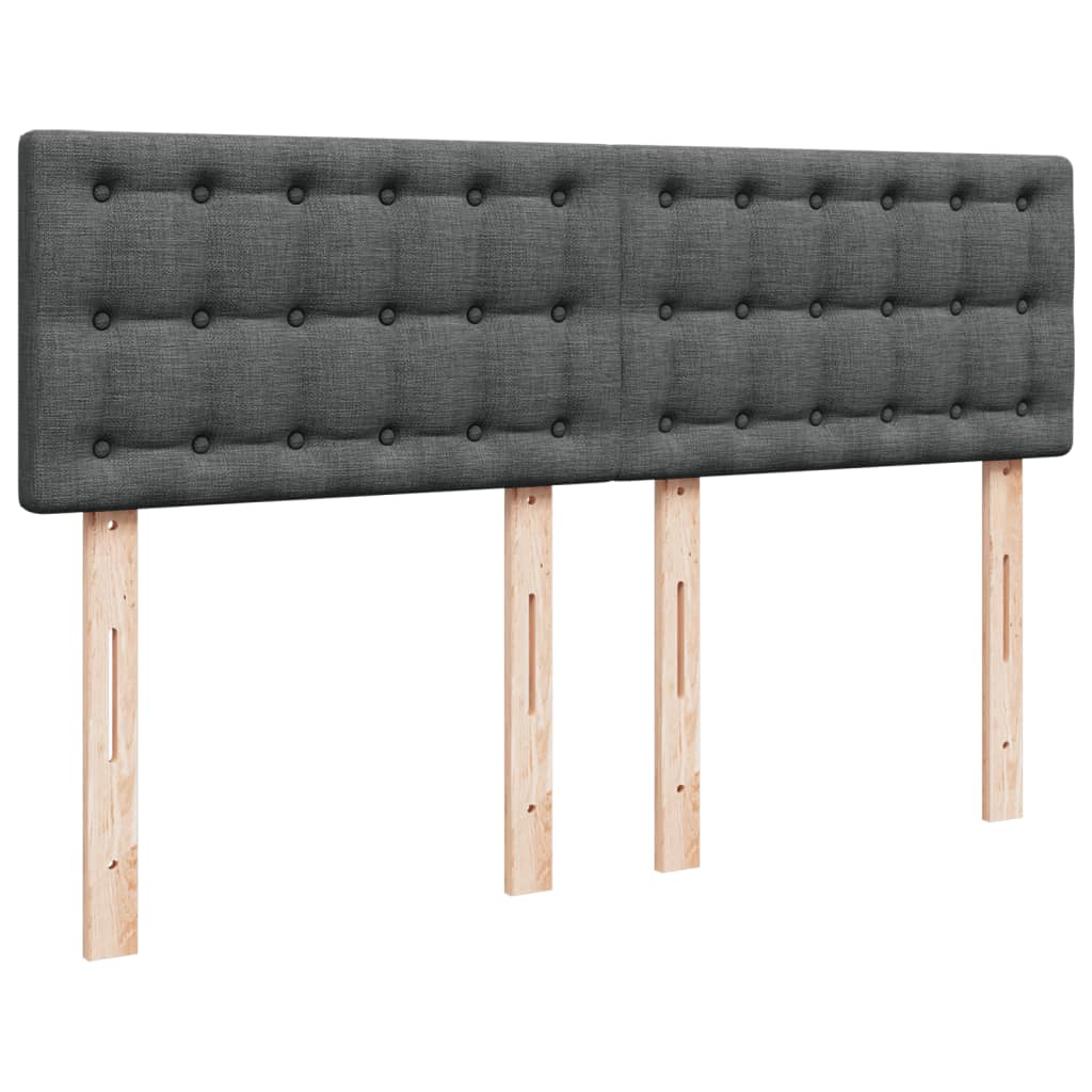 Boxspring met matras stof donkergrijs 140x190 cm Bedden & bedframes | Creëer jouw Trendy Thuis | Gratis bezorgd & Retour | Trendy.nl