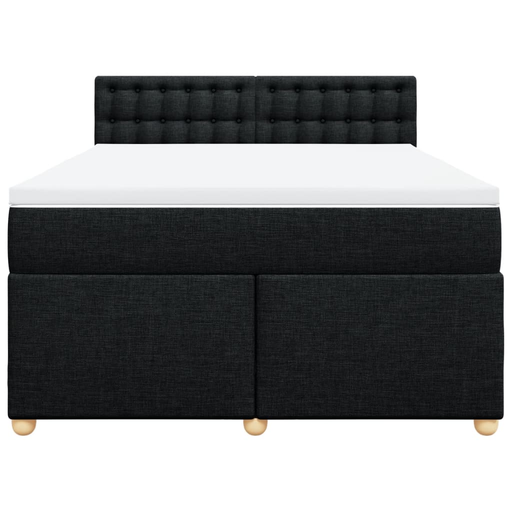 Boxspring met matras stof zwart 140x190 cm Bedden & bedframes | Creëer jouw Trendy Thuis | Gratis bezorgd & Retour | Trendy.nl