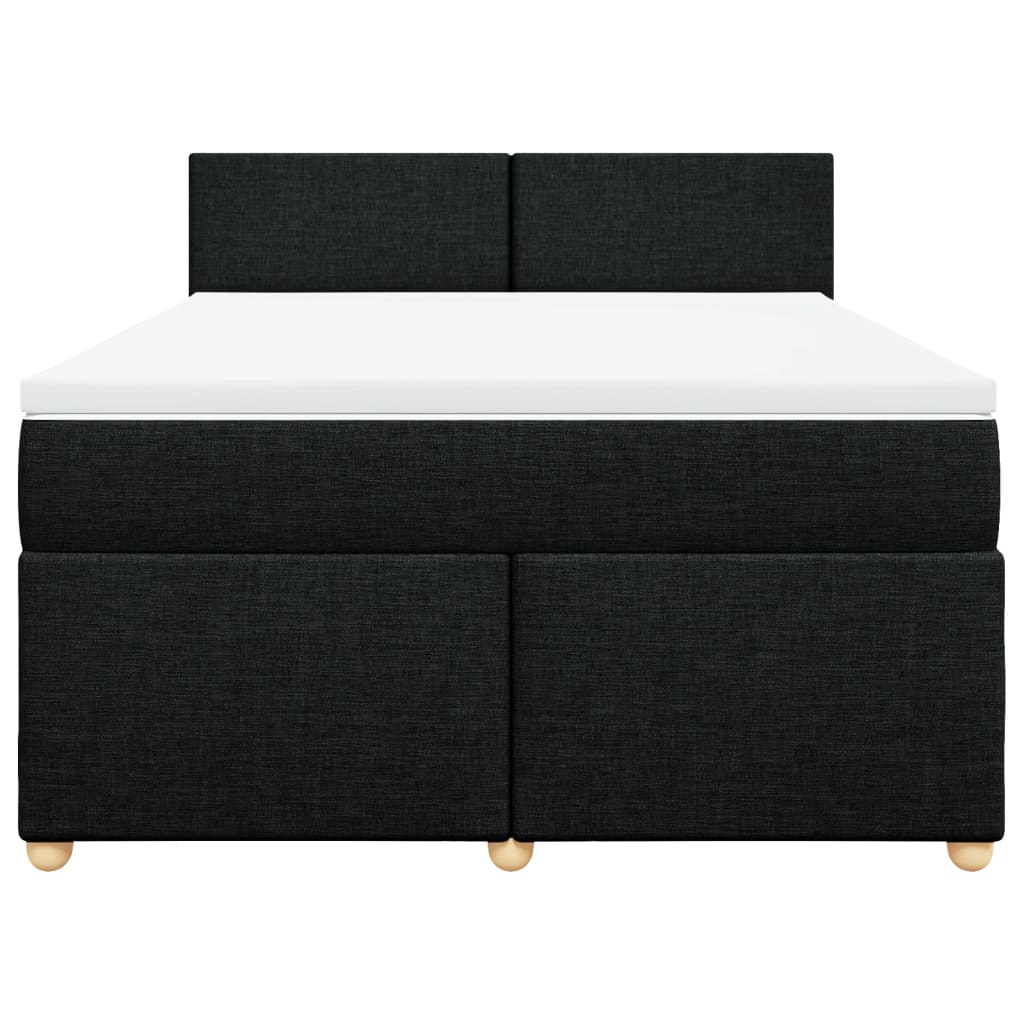 Boxspring met matras stof zwart 140x200 cm Bedden & bedframes | Creëer jouw Trendy Thuis | Gratis bezorgd & Retour | Trendy.nl