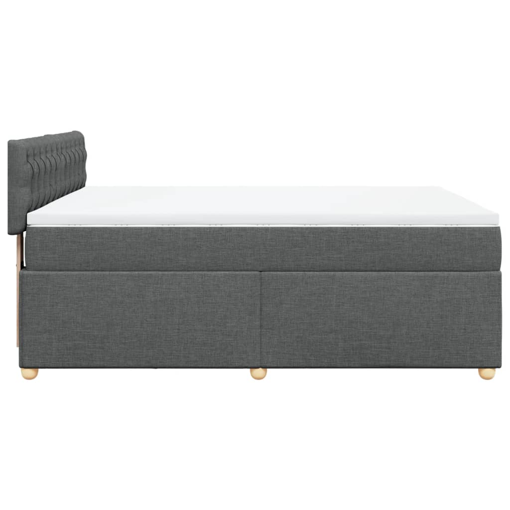 Boxspring met matras stof donkergrijs 140x200 cm Bedden & bedframes | Creëer jouw Trendy Thuis | Gratis bezorgd & Retour | Trendy.nl