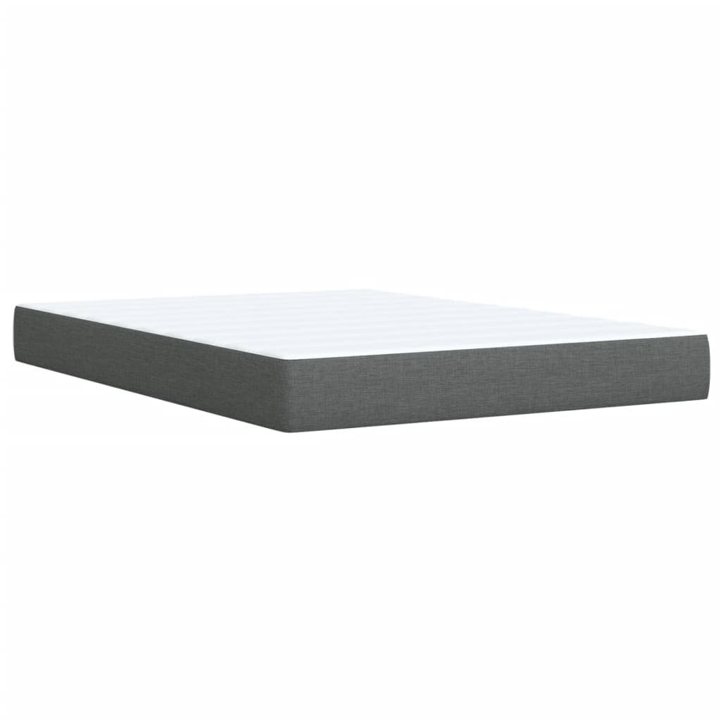 Boxspring met matras stof donkergrijs 140x200 cm Bedden & bedframes | Creëer jouw Trendy Thuis | Gratis bezorgd & Retour | Trendy.nl