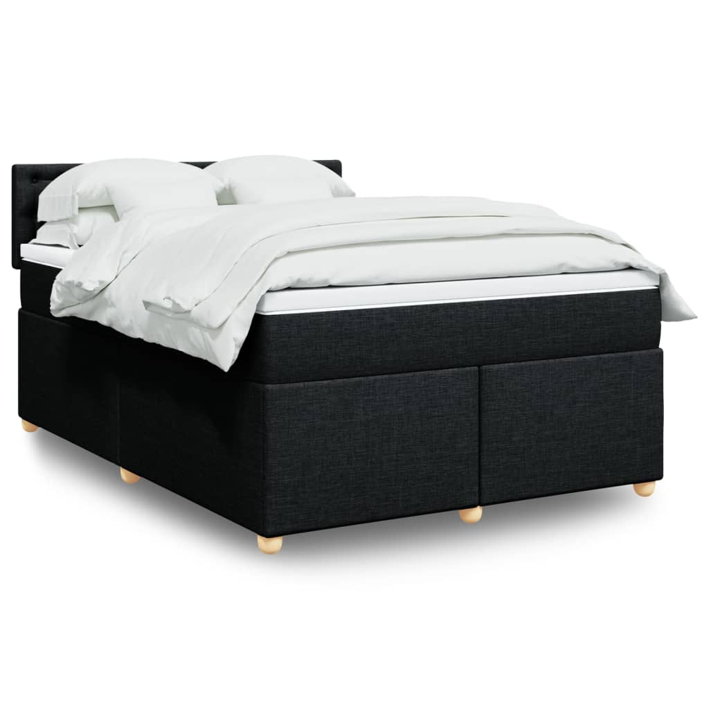 Boxspring met matras stof zwart 140x200 cm Bedden & bedframes | Creëer jouw Trendy Thuis | Gratis bezorgd & Retour | Trendy.nl