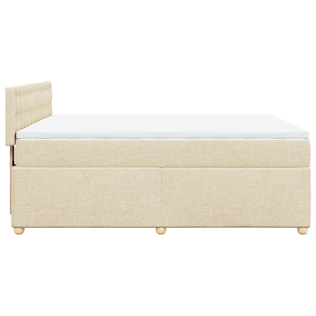 Boxspring met matras stof crèmekleurig 140x200 cm Bedden & bedframes | Creëer jouw Trendy Thuis | Gratis bezorgd & Retour | Trendy.nl