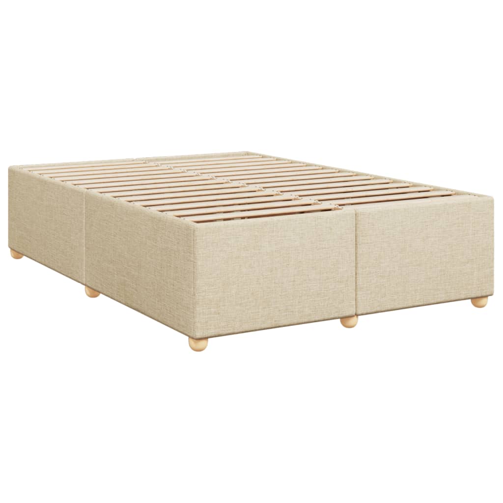 Boxspring met matras stof crèmekleurig 140x200 cm Bedden & bedframes | Creëer jouw Trendy Thuis | Gratis bezorgd & Retour | Trendy.nl