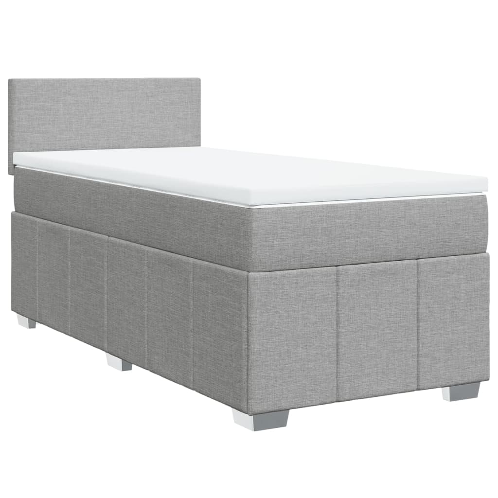 Boxspring met matras stof lichtgrijs 90x190 cm Bedden & bedframes | Creëer jouw Trendy Thuis | Gratis bezorgd & Retour | Trendy.nl