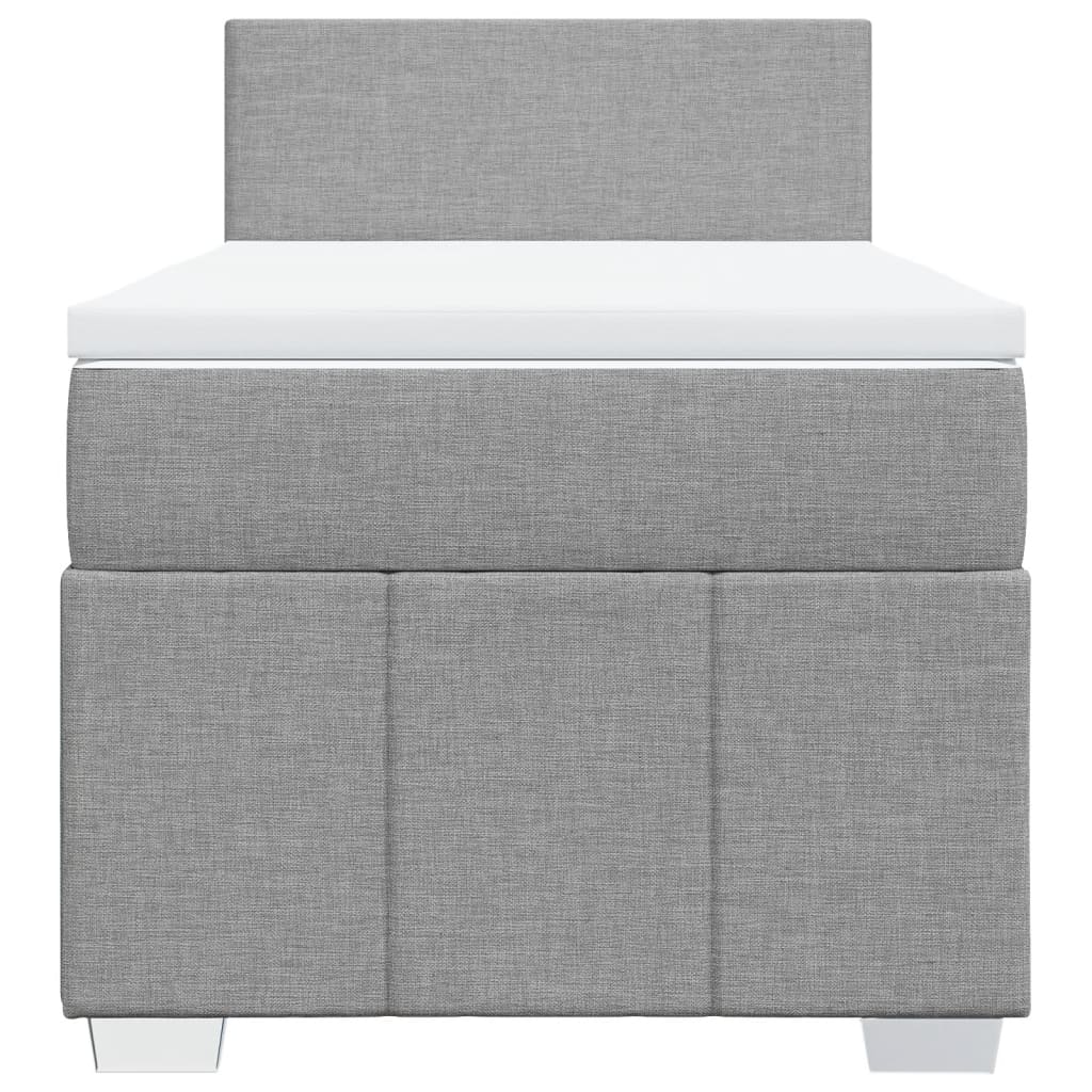 Boxspring met matras stof lichtgrijs 90x190 cm Bedden & bedframes | Creëer jouw Trendy Thuis | Gratis bezorgd & Retour | Trendy.nl