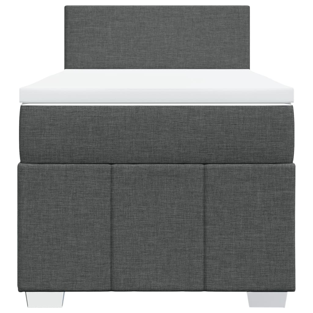 Boxspring met matras stof donkergrijs 90x190 cm Bedden & bedframes | Creëer jouw Trendy Thuis | Gratis bezorgd & Retour | Trendy.nl