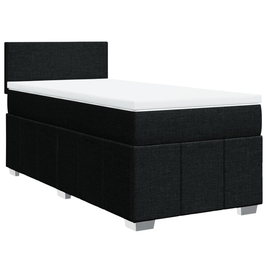 Boxspring met matras stof zwart 90x190 cm Bedden & bedframes | Creëer jouw Trendy Thuis | Gratis bezorgd & Retour | Trendy.nl