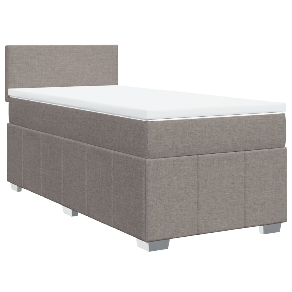 Boxspring met matras stof taupe 90x190 cm Bedden & bedframes | Creëer jouw Trendy Thuis | Gratis bezorgd & Retour | Trendy.nl