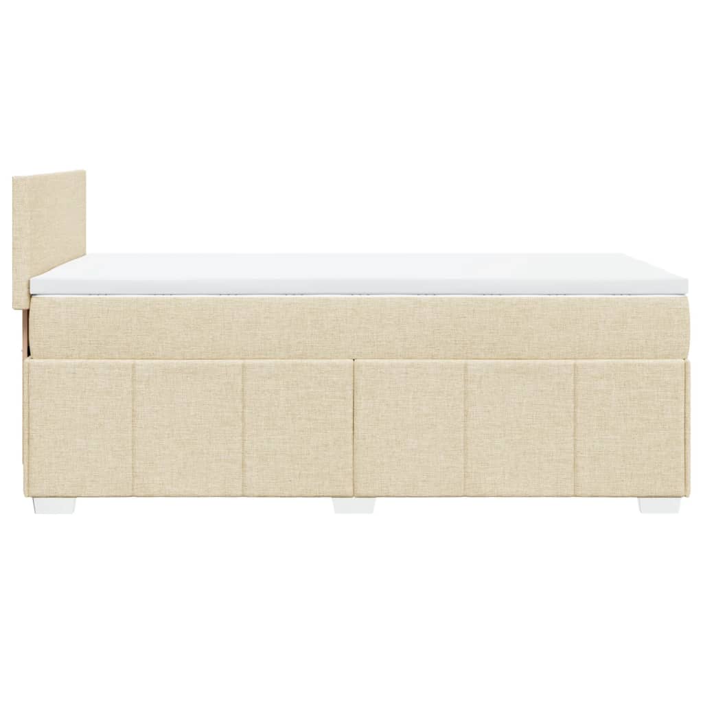 Boxspring met matras stof crèmekleurig 90x190 cm Bedden & bedframes | Creëer jouw Trendy Thuis | Gratis bezorgd & Retour | Trendy.nl