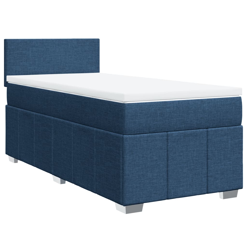 Boxspring met matras stof blauw 90x190 cm Bedden & bedframes | Creëer jouw Trendy Thuis | Gratis bezorgd & Retour | Trendy.nl