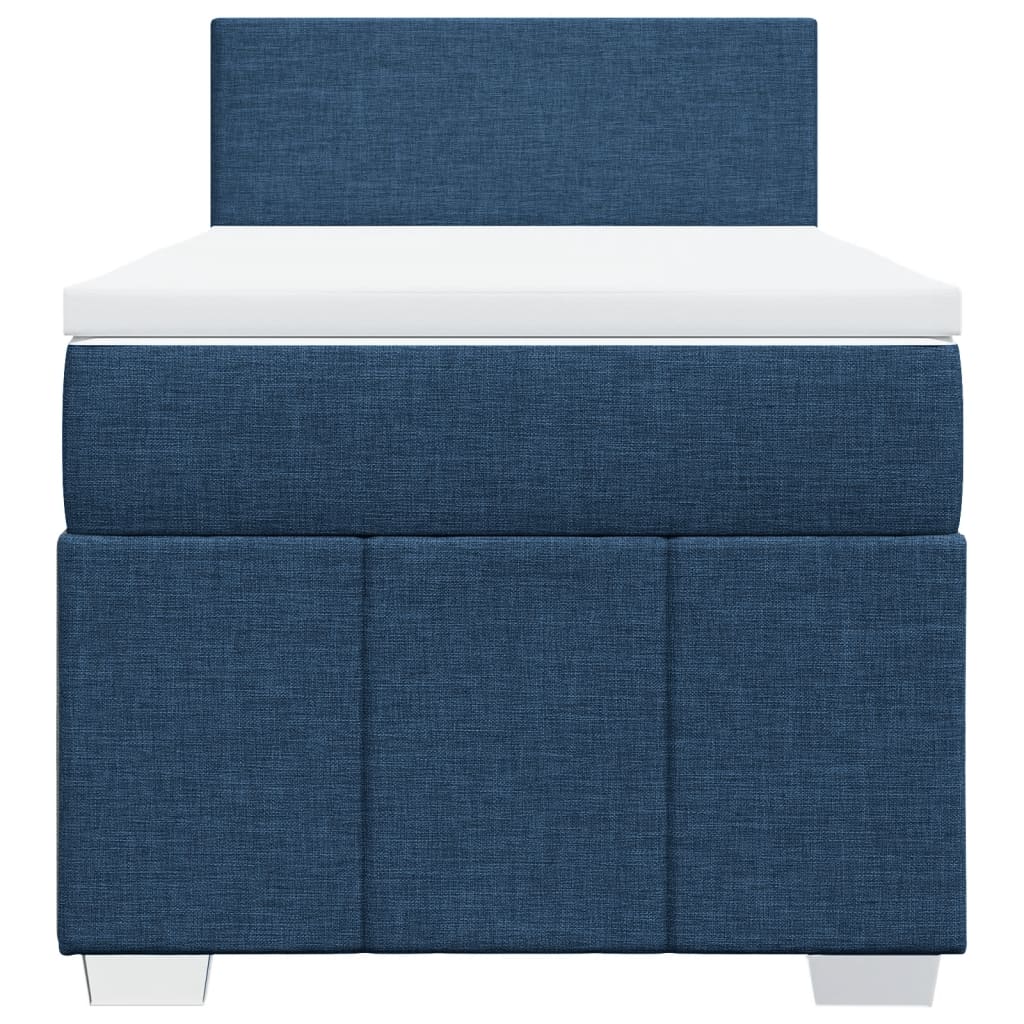 Boxspring met matras stof blauw 90x190 cm Bedden & bedframes | Creëer jouw Trendy Thuis | Gratis bezorgd & Retour | Trendy.nl